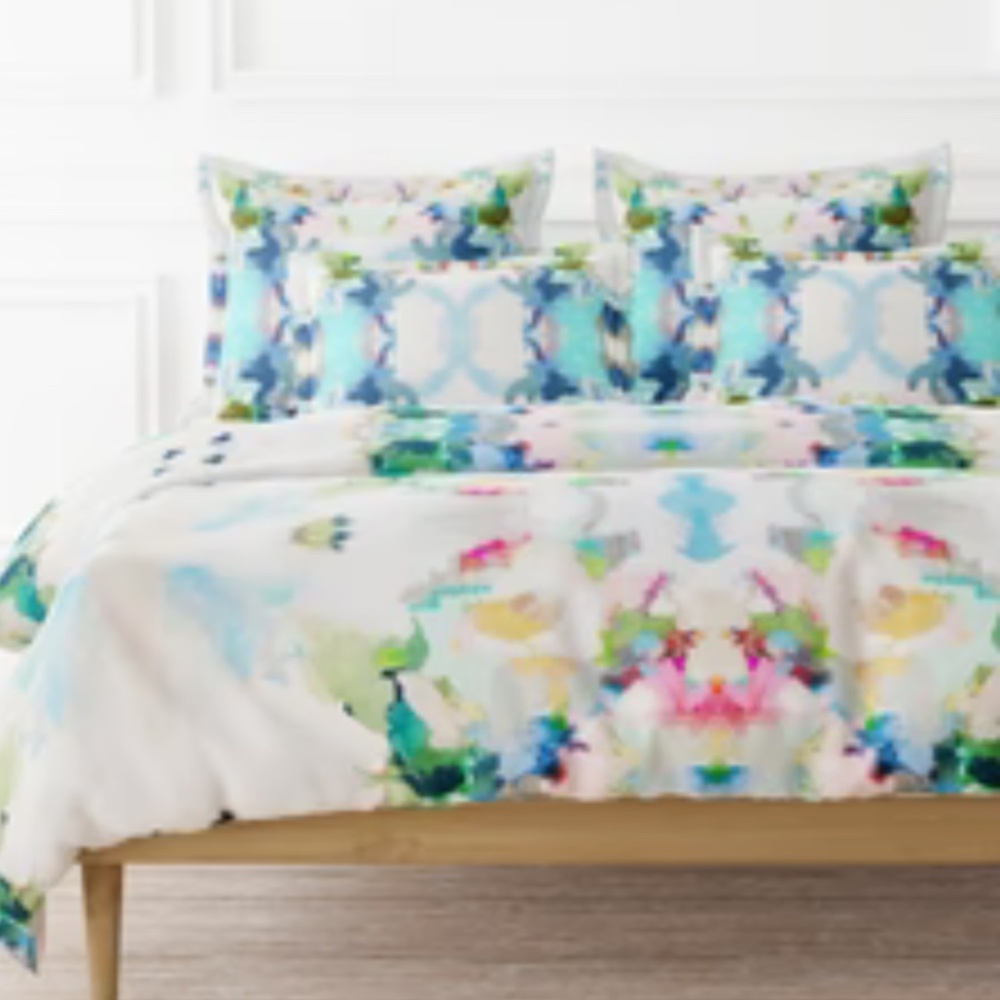 LAURA PARK NWT PARK AVENUE KING DUVET LINEN COTTON